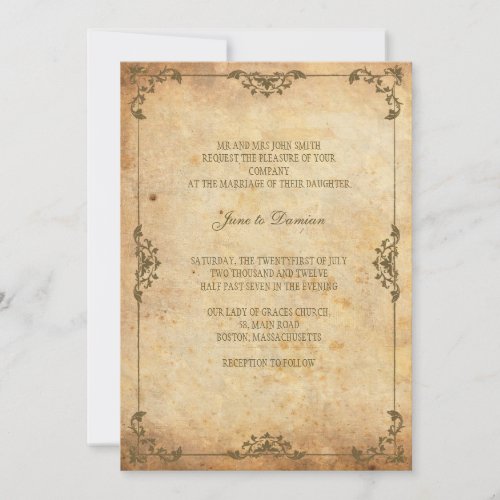 Vintage Floral Wedding Invitation