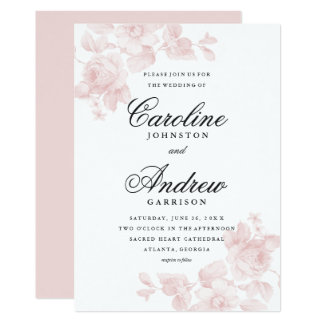 Vintage floral wedding invitation