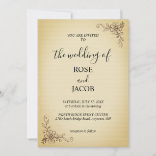 Vintage Floral Wedding Invitation
