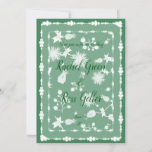 Vintage floral wedding invitation