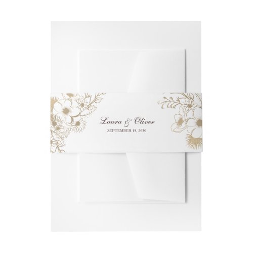 Vintage Floral Wedding Invitation Belly Band