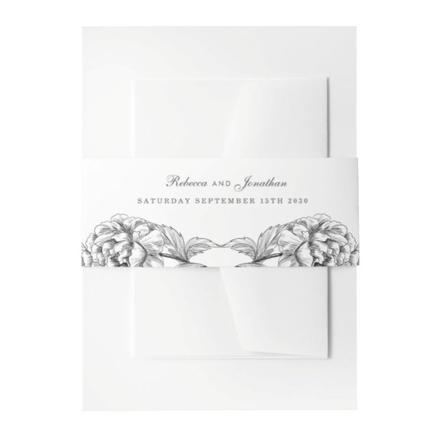 Vintage Floral Wedding Invitation Belly Band (Creator Uploaded)