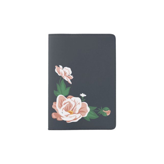 Vintage Floral Wedding Invitation Passport Holder (Front)