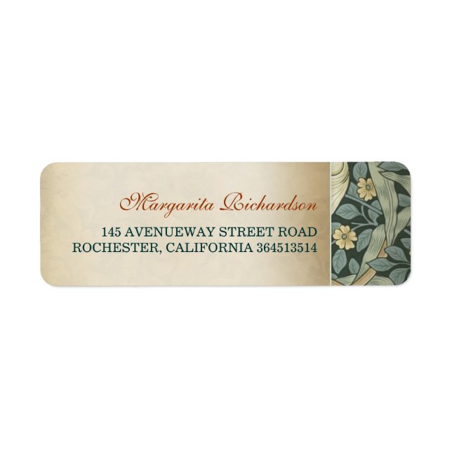 Vintage Floral Wedding Label (Front)