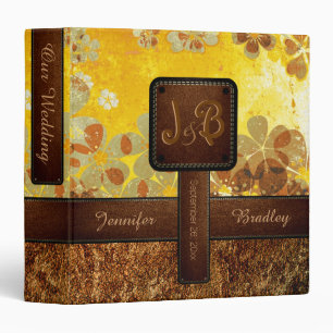 Vintage Floral Wedding Leather Look #4 Binder