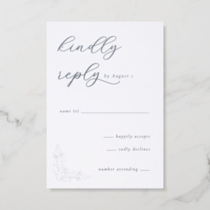 Vintage Floral Wedding Letterpress RSVP Cards