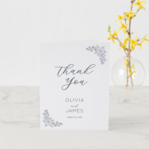 Vintage Floral Wedding Letterpress Thank You Card