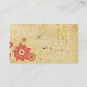 Vintage Floral Wedding Reception Table Placecards