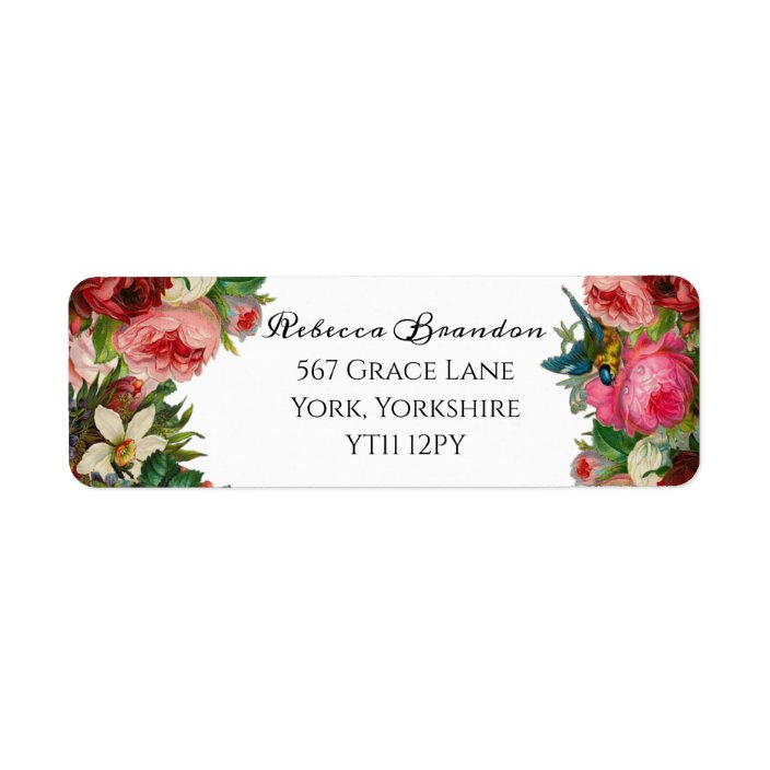 Vintage Floral Wedding Return Address Label | Zazzle.com