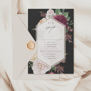 Vintage Floral Wedding RSVP Card