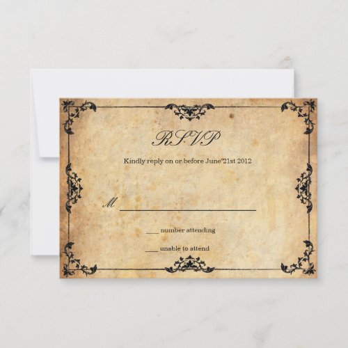 Vintage Floral Wedding RSVP Card