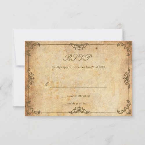 Vintage Floral Wedding RSVP Card