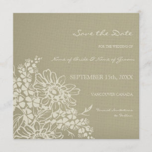 Vintage Floral Wedding Save the Date Card