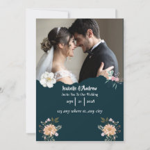 Vintage Floral Wedding Save the Date Card