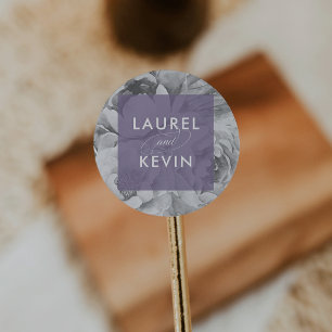 Vintage Floral Wedding Stickers Violet