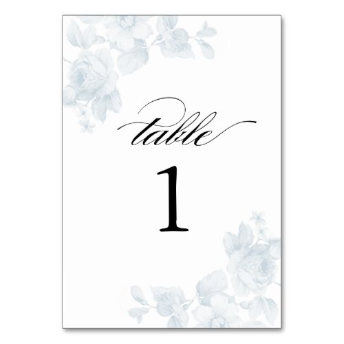 Vintage Floral Wedding Table Number