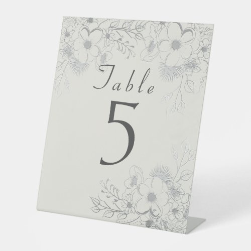 Vintage Floral Wedding Table Number Pedestal Sign