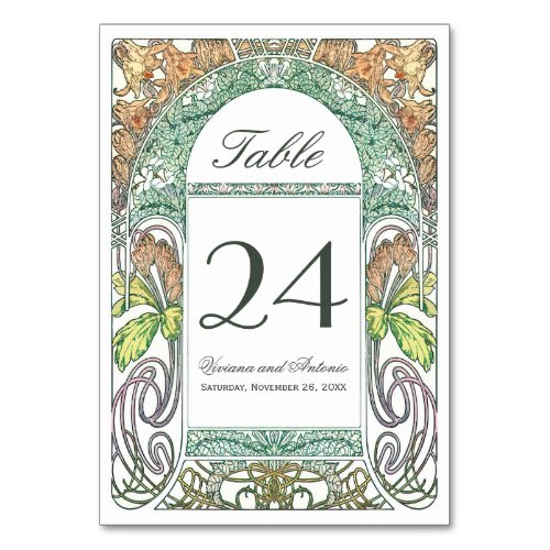 Vintage Floral Wedding Table Numbers IV V3