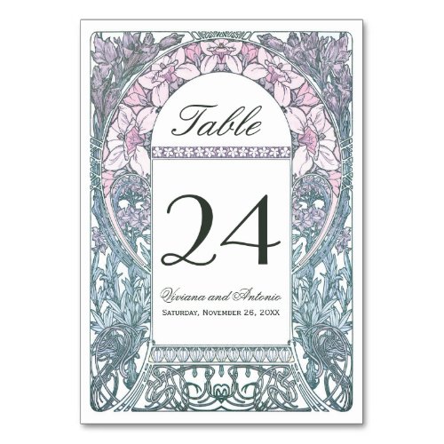 Vintage Floral Wedding Table Numbers V v1