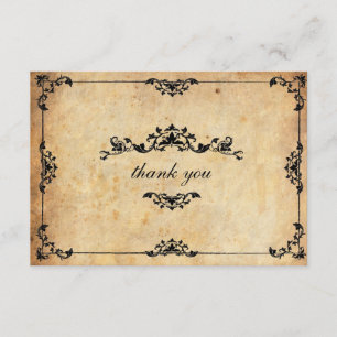 Vintage Floral Wedding Thank You Card