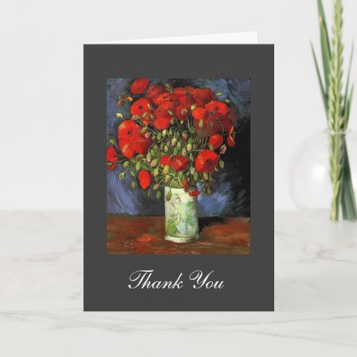 Vintage floral wedding thank you note Van Gogh