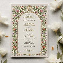 Vintage Floral Wedding with Roses & Ornate Gold