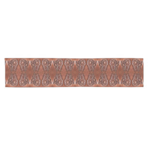 vintage floral western country tooled leather rose short table runner