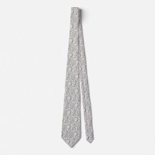 Vintage Floral White Lace Neck Tie
