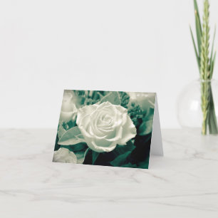 Vintage Floral White Rose Flower - Love, Hello Card