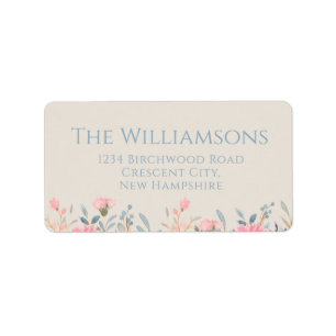Vintage Floral Wildflower Return Address Label