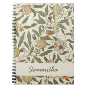 Vintage Floral William Morris Fruit Art Nouveau Notebook