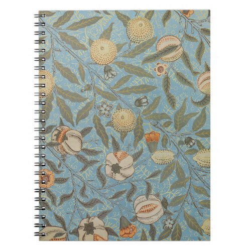 Vintage Floral William Morris Fruit Blue Floral Notebook