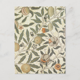 Vintage Floral William Morris Fruit Holiday Postcard