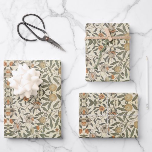 Vintage Floral William Morris Fruit Wrapping Paper Sheets