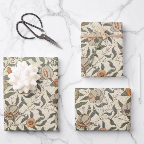 Vintage Floral William Morris Fruit Wrapping Paper Sheets