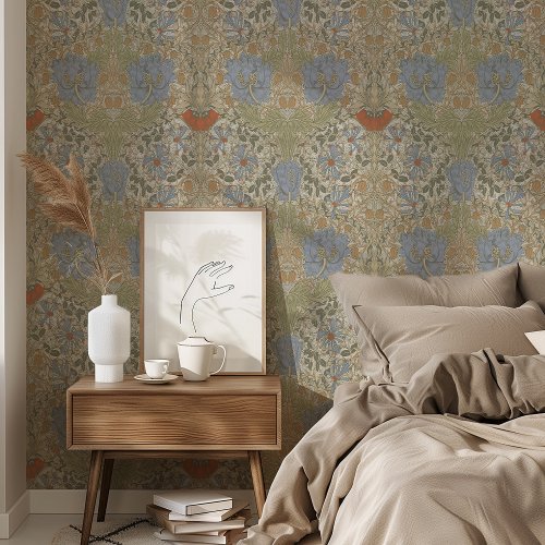 Vintage Floral William Morris Honeysuckle Design Wallpaper