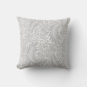 Vintage Floral William Morris Willow Bough Gray Throw Pillow