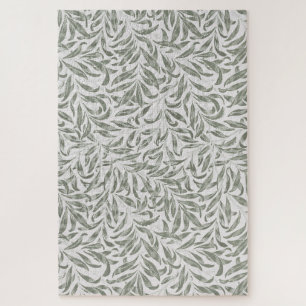 Vintage Floral William Morris Willow Bough Green Jigsaw Puzzle