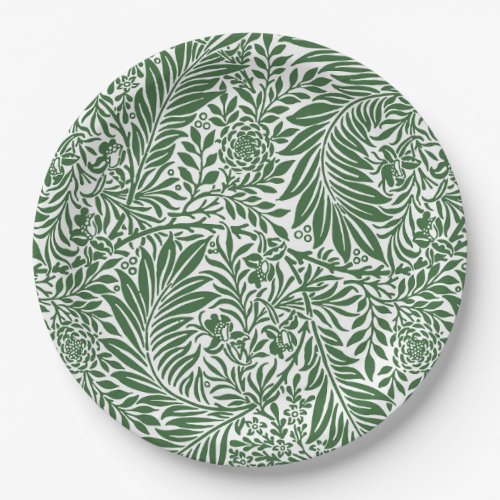 Vintage Floral William Morris Willow Bough Green Paper Plates