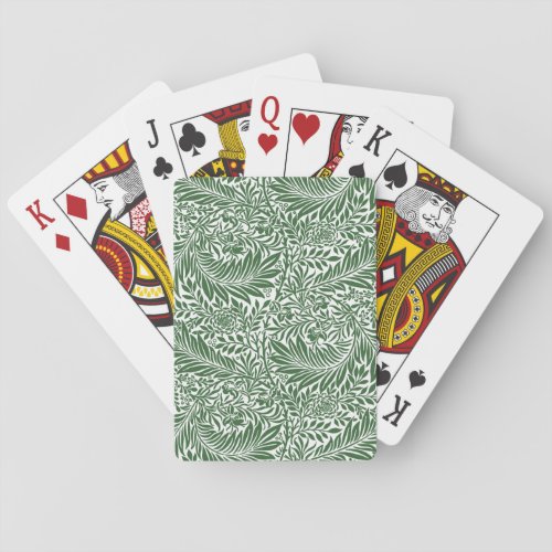 Vintage Floral William Morris Willow Bough Green Playing Cards