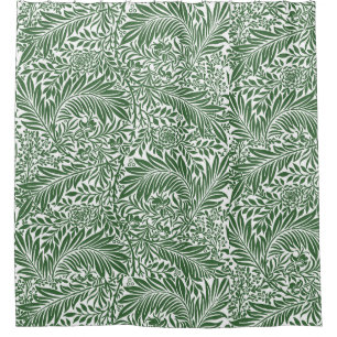 Vintage Floral William Morris Willow Bough Green Shower Curtain