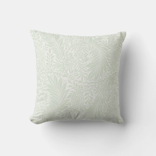 Vintage Floral William Morris Willow Bough green Throw Pillow