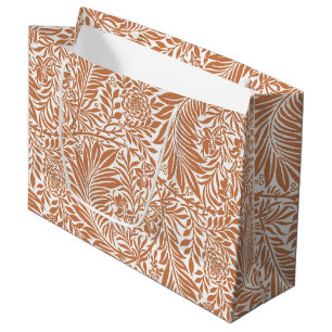 Vintage Floral William Morris Willow Bough Rust Large Gift Bag