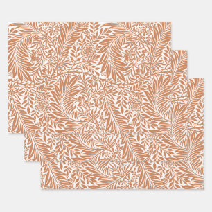 Vintage Floral William Morris Willow Bough Rust Wrapping Paper Sheets