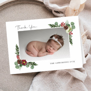 Vintage Floral Winter Thank You 