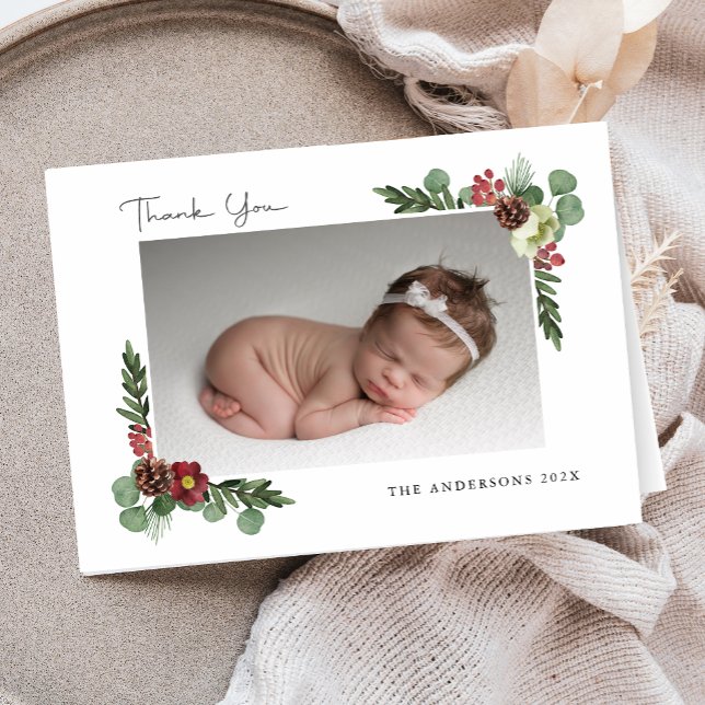 Vintage Floral Winter Thank You  (Vintage Floral Winter Thank You)