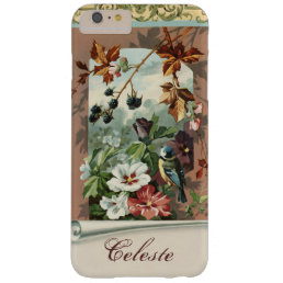 Vintage Floral with Bird and Blackberries Barely There iPhone 6 Plus Case
