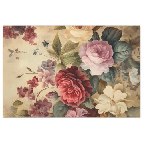 Vintage floral with rich colors Eternal Bloom  Tissue Paper