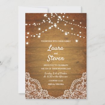 Vintage Floral Wooden Wedding Card With Lights by Pick_Up_Me at Zazzle