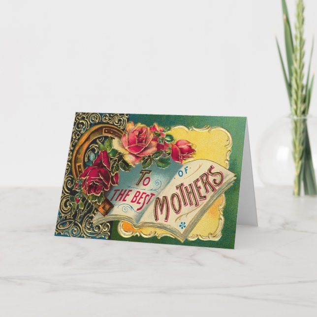 Vintage Floral World's Best Mom Card (Front)
